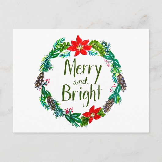 Merry and Bright Postcard Postkarte (Vorderseite)