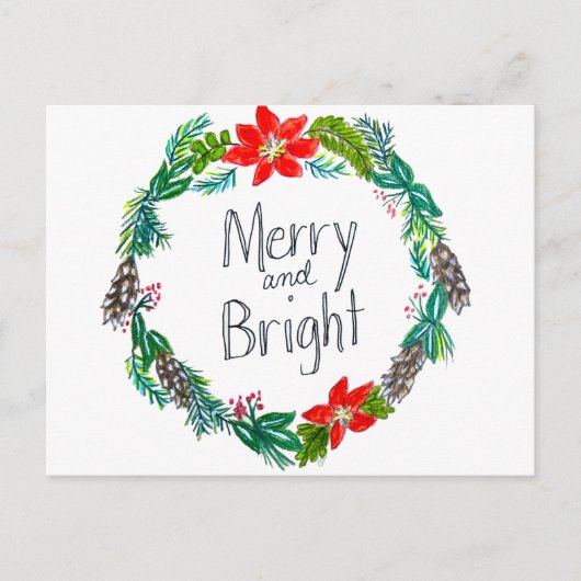 Merry and Bright Postcard Postkarte (Vorderseite)