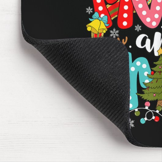 Merry And Bright Preppy Coquette Bow Christmas Wom Mousepad (Ecke)