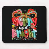 Merry And Bright Preppy Coquette Bow Christmas Wom Mousepad (Vorne)
