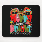 Merry And Bright Preppy Coquette Bow Christmas Wom Mousepad (Vorne)