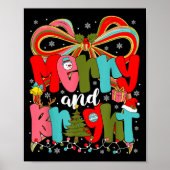 Merry And Bright Preppy Coquette Bow Christmas Wom Poster (Vorne)
