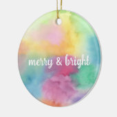 Merry and Bright Rainbow Watercolor Ornament (Links)