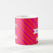 Merry and Bright Red and Pink Candy Stripe Custom Kaffeetasse (Mittel)