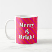 Merry and Bright Red and Pink Candy Stripe Custom Kaffeetasse (Links)