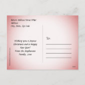 Merry and Bright, Red Damask Feiertagspostkarte (Rückseite)