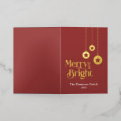 "Merry and Bright" Red Foll Foil Holiday Card (Äußere Ablage)
