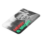 Merry and Bright Red & Green Neon Holiday Foto Magnet (Linke Seite)