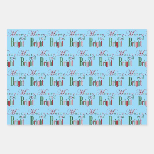 Merry and Bright, Red 'n Green Geschenkpapier Set (Vorderseite 3)