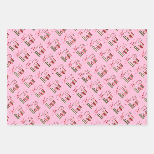 Merry and Bright, Red 'n Green Geschenkpapier Set (Vorderseite 2)