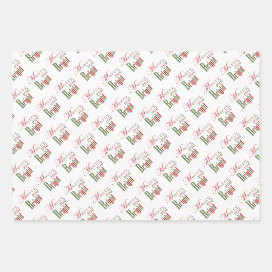 Merry and Bright, Red 'n Green Geschenkpapier Set (Vorderseite)