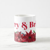 Merry and Bright Red Poinsettia Weihnachten Kaffeetasse (Mittel)