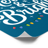 Merry And Bright Red Santa Hat Xmas Lights Holiday Poster (Ecke)