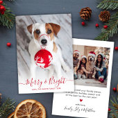 Merry and Bright Red Script 2 Foto Weihnachten