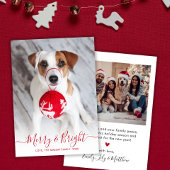 Merry and Bright Red Script 2 Foto Weihnachten