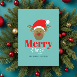 Merry and Bright Reindeer Face Weihnachten