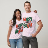 Merry and Bright Retro Christmas Design T-Shirt (Unisex)