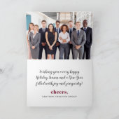 Merry and Bright Rose Gold Business Holiday Karte (Innenseite)