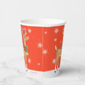 Merry and Bright Rudolph Reindeer Red Pappbecher (Rechts)