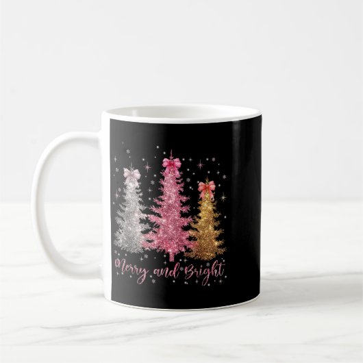 Merry And Bright Santa Christmas Tree Lights Pajam Kaffeetasse (Links)