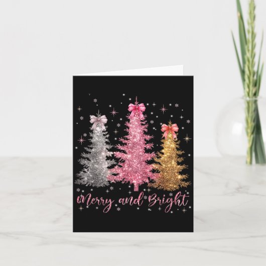 Merry And Bright Santa Christmas Tree Lights Pajam Karte (Vorderseite)