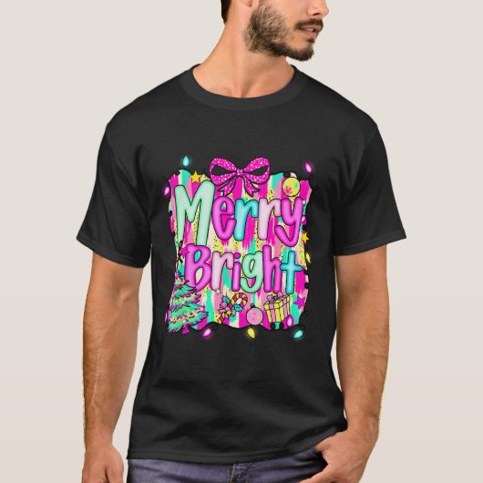 Merry And Bright Shirt Cute Christmas Holiday Men (Vorderseite)
