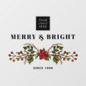 Merry and Bright Since Business Logo Fensteraufkleber (Blatt)