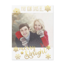 Merry and Bright Snow Holiday Post Card