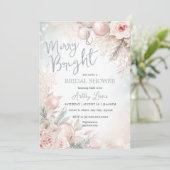 Merry and Bright Snowflake Ornament Brautparty Einladung (Stehend Vorderseite)