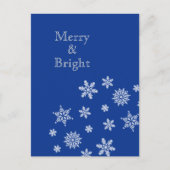 Merry and Bright Snowflakes Blue Christmas    Postkarte (Vorderseite)