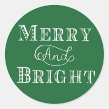 Merry and Bright Sticker für Mason Jars & Envelope