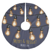 Merry and Bright String of Lights - Personalisiert Polyester Weihnachtsbaumdecke (Vorderseite)