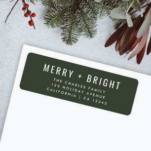 Merry and Bright   Stylish Dark Green Christmas