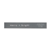 Merry and Bright Stylish Gray Christmas Address (Person)