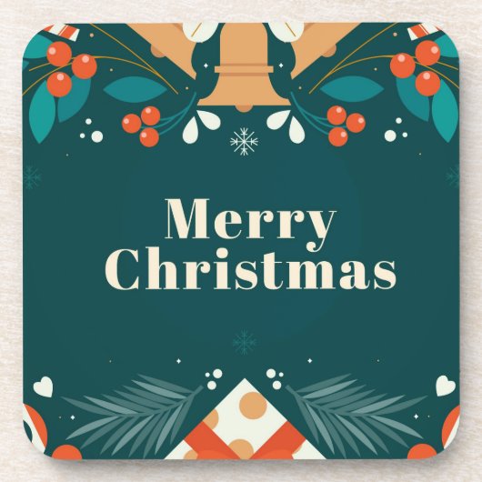 Merry and Bright Stylish Modern New Year Getränkeuntersetzer (Vorderseite)