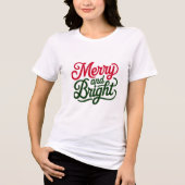 Merry and Bright T-Shirt - Festive Holiday Design Tri-Blend Shirt (Vorderseite)