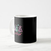 Merry And Bright Tree Neon Christmas Kaffeetasse (Vorderseite Links)