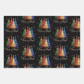 Merry and Bright Trees Christmas Holiday Gift Cute Geschenkpapier Set (Vorderseite)