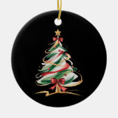 Merry and Bright Trees Christmas Holiday Winter Keramik Ornament (Vorne)