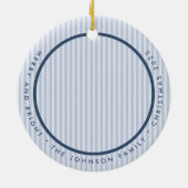 Merry and Bright Typografy Customizable Foto Keramik Ornament (Hinten)