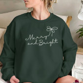 Merry and Bright Typography Christmas Holiday  Sweatshirt