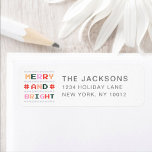 Merry and Bright | Ugly Christmas Sweater Return<br><div class="desc">Add a festive touch to your envelopes this season with our cute trendy holiday return address labels. The custom return address labels feature "Merry & Bright" in bright trendy typography. Personalize these Christmas labels by adding your name and address. Designed to coordinate with our Merry and Bright Ugly Christmas Sweater...</div>