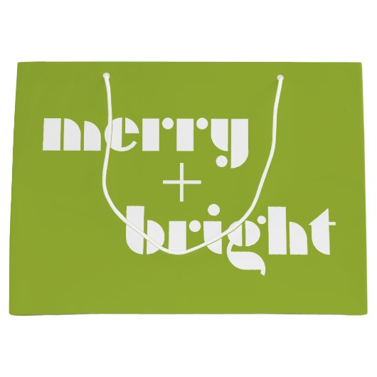 Merry and Bright Vibranning Green Gift Bag Große Geschenktüte (Vorderseite)