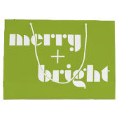 Merry and Bright Vibranning Green Gift Bag Große Geschenktüte (Rückseite)