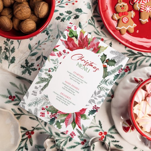 Merry and Bright Watercolor Christmas Botanicals Einladung