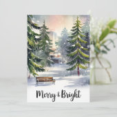 Merry and Bright - Weihnachtskarte Feiertagskarte (Stehend Vorderseite)