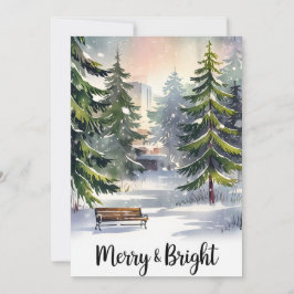 Merry and Bright - Weihnachtskarte Feiertagskarte