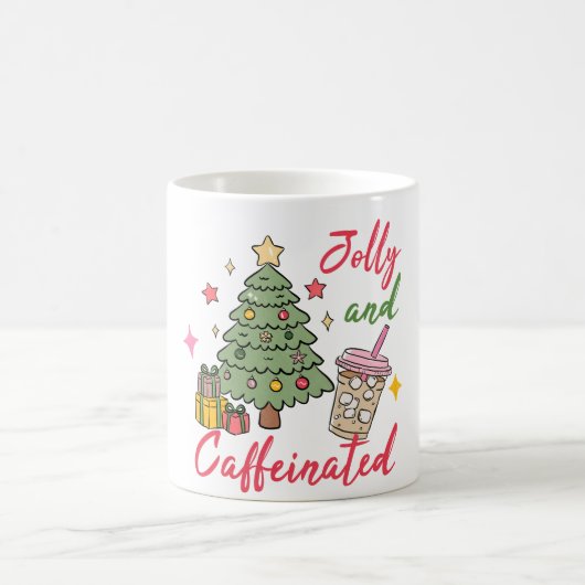Merry and Caffeinated Christmas Mug Kaffeetasse (Mittel)