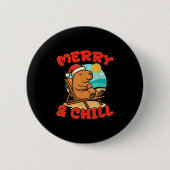 Merry And Chill Capybara _ Funny Cute Capybara San Button (Vorderseite)