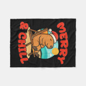 Merry And Chill Capybara _ Funny Cute Capybara San Fleecedecke (Vorderseite (Horizontal))